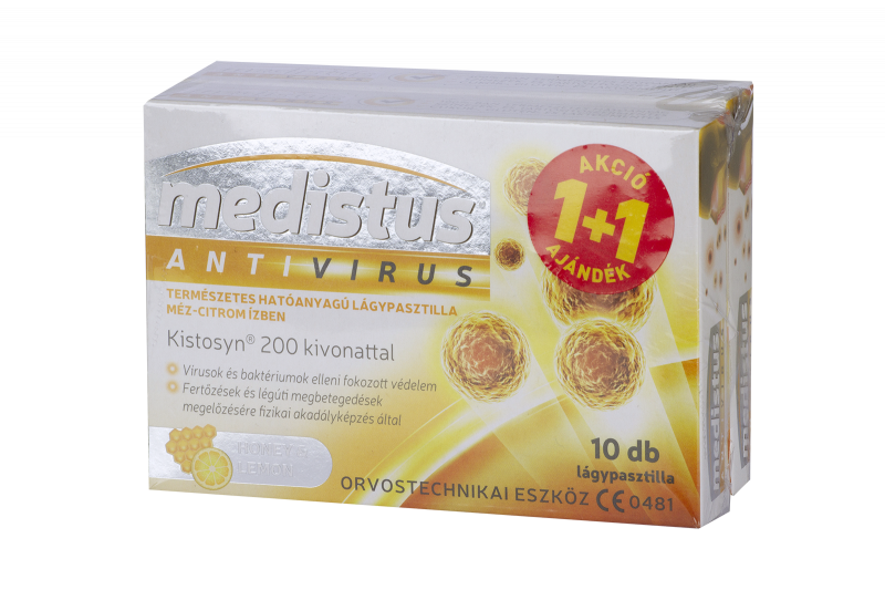Medistus® Antivirus lágypasztilla méz-citrom ízben 10+10x