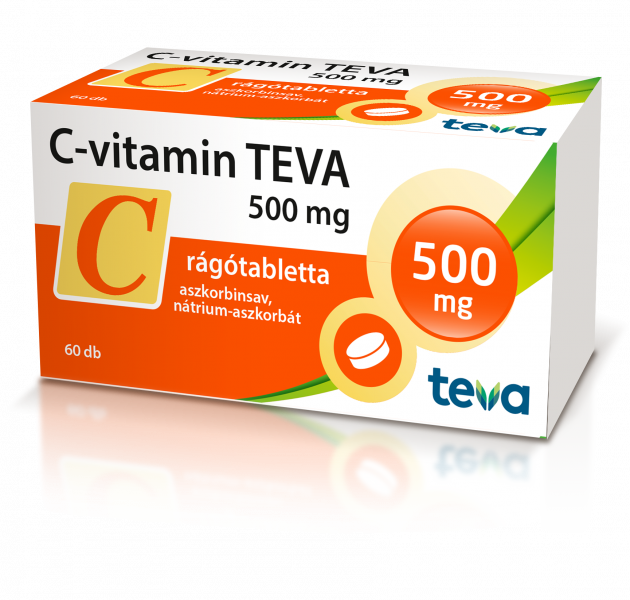 C-vitamin TEVA 500mg rágótabletta 60x