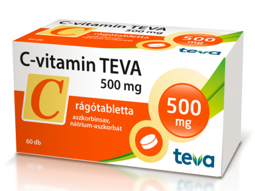 C-vitamin TEVA 500mg rágótabletta 60x