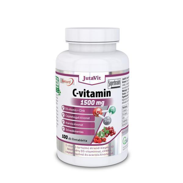 JutaVit C-vitamin 1500mg tabletta csipkebogyó+D3-vitamin+acerola+cink 100db