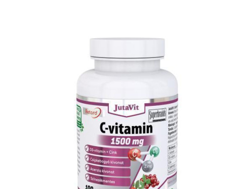 JutaVit C-vitamin 1500mg tabletta csipkebogyó+D3-vitamin+acerola+cink 100db