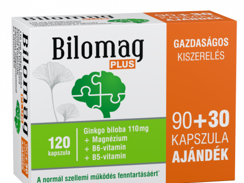 Bilomag PLUS 110 mg Ginkgo biloba kivonatot tartalmazó étrend-kiegészítő kapszula 90 db +30 db