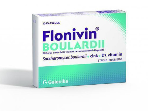 Flonivin Boulardii élőflórát, cinket és D3  vitamint tartalmazó étrend-kiegészítő 10x