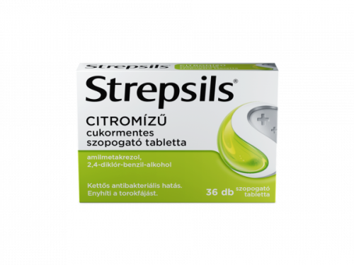 Strepsils citromízű cukormentes szopogató tabletta 36x