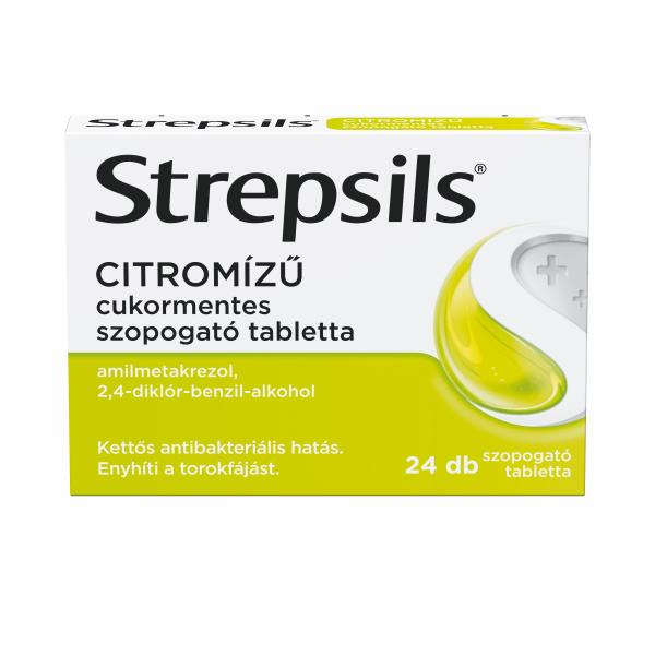 Strepsils citromízű cukormentes szopogató tabletta 24db