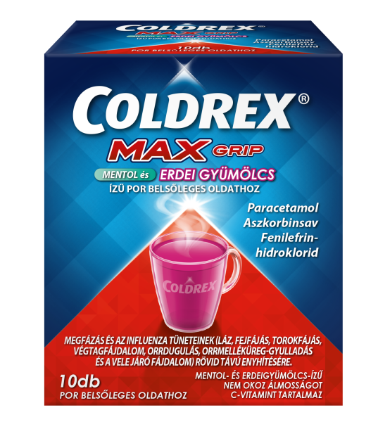 Coldrex MaxGrip menthol és erdei gyümölcs ízű por belsőleges oldathoz 10 db