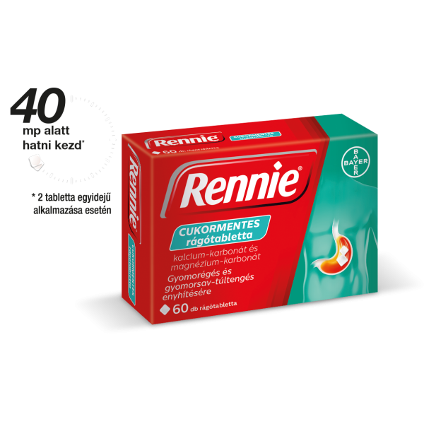 Rennie cukormentes rágótabletta, 60 db