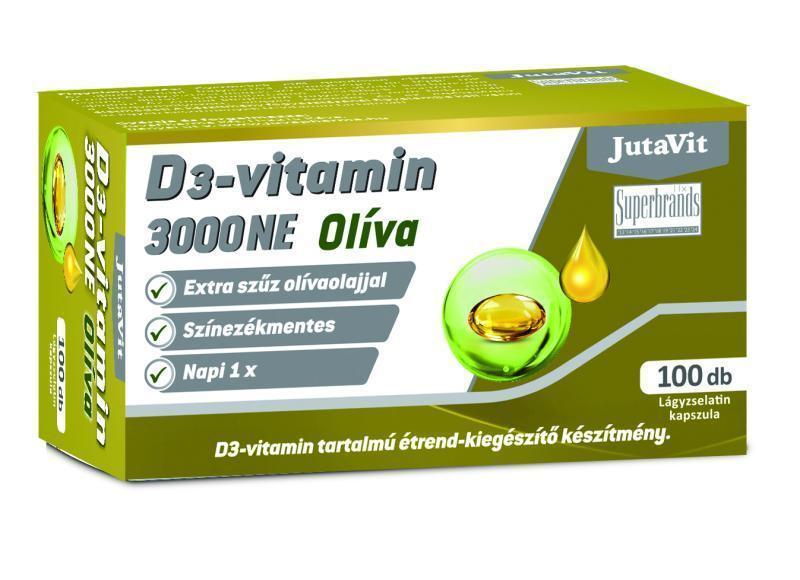 JutaVit D3 vitamin 3000NE Olíva lágykapszula 100db