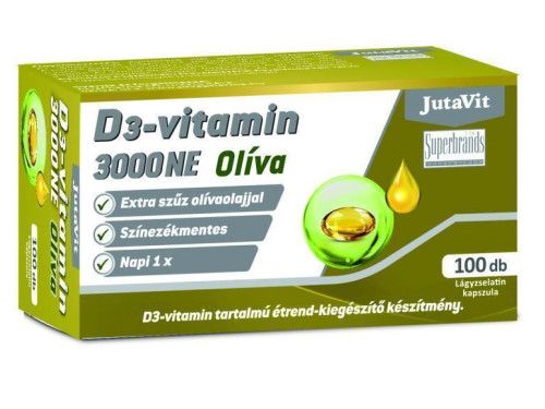 JutaVit D3-vitamin 3000 NE 100 db Olíva lágykapszula