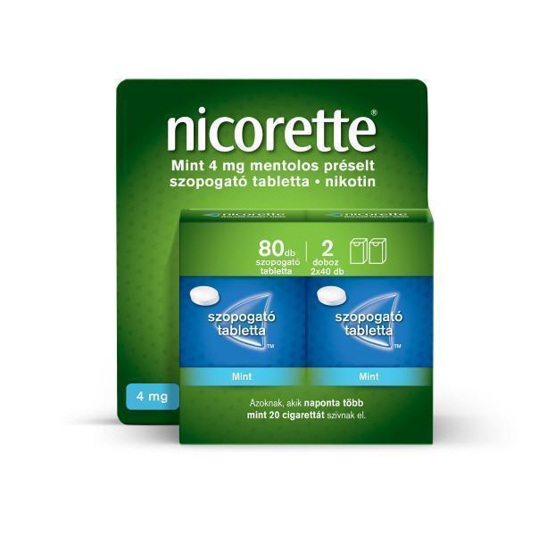 Nicorette Mint 4 mg mentolos préselt szopogató tabletta 2x40 db