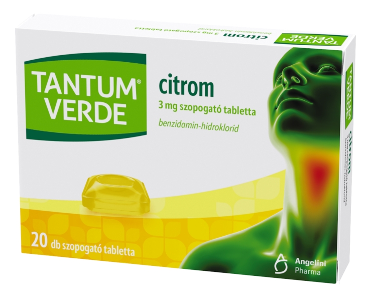 Tantum Verde citrom 3mg szopogató tabletta, 20 db