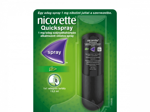 Nicorette® Quickspray 1 mg/adag szájnyálkahártyán alkalmazott oldatos spray 13,2 ml