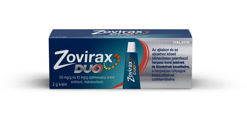 Zovirax Duo 50 mg/g és 10 mg/g ajakherpesz krém, 2 g