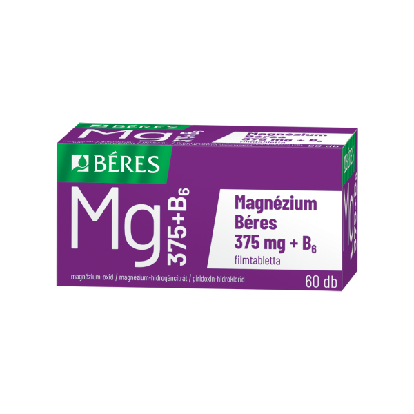 Magnézium Béres 375 mg + B6 filmtabletta 60 db