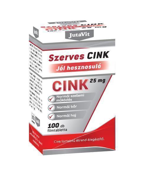 JUTAVIT SZERVES CINK 25MG Tabletta 100db