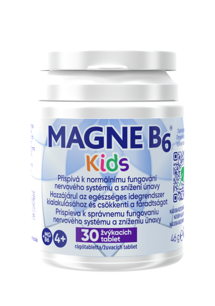Magne B6 Kids magnéziumot és B6-vitamint tartalmazó étrend-kiegészítő rágótabletta, 30x