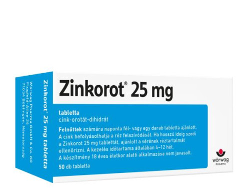 Zinkorot 25 mg tabletta 50x