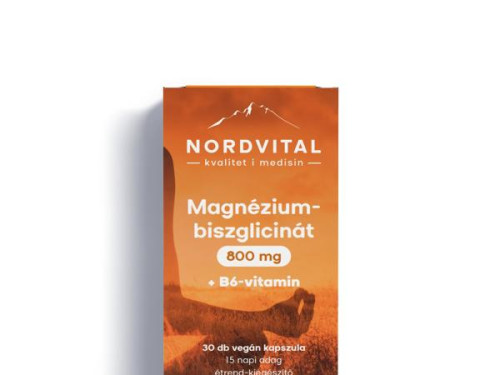 Nordvital magnézium-biszglicinát 800 mg + B6-vitamin kapszula 30 db
