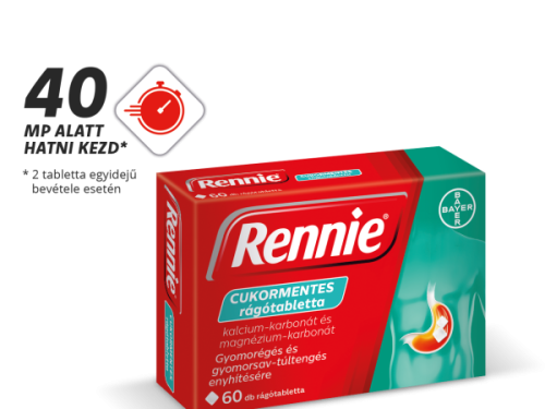 Rennie cukormentes rágótabletta, 60 db