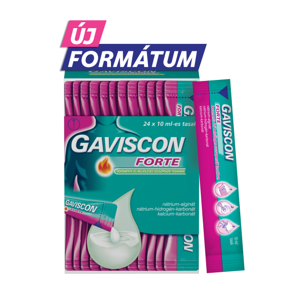 GAVISCON FORTE borsmenta ízű belsőleges szuszpenzió tasakban 24x10ml