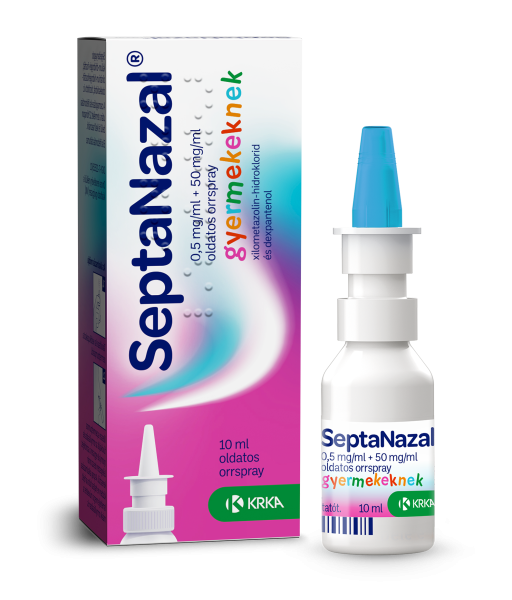 Septanazal 0,5 mg/1 ml + 50 mg/1 ml oldatos orrspray gyermekeknek 10 ml
