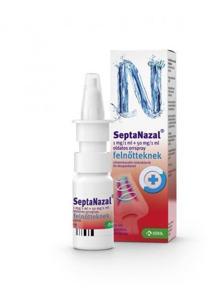 Septanazal 1 mg/1 ml + 50 mg/1 ml oldatos orrspray felnőtteknek 10 ml
