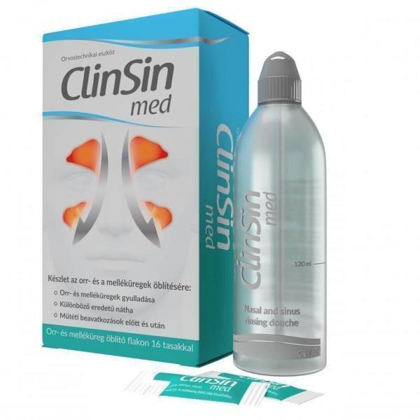 ClinSin med Orr- és melléküregöblítő készlet - orvostechnikai eszköz 1 flakon + 16 tasak