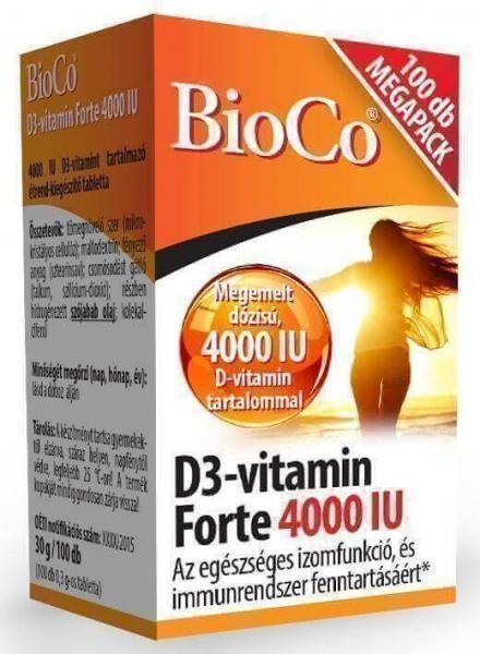 BioCo D3-vitamin Forte 4000 IU MEGAPACK 100 db tabletta