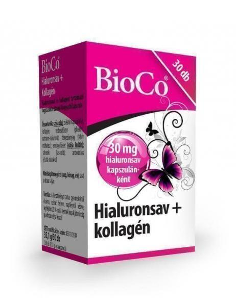 BioCo Hialuronsav + kollagén 30 db kapszula
