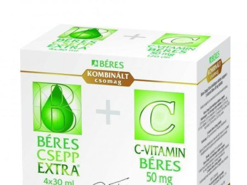 Béres Csepp Extra belsőleges oldatos cseppek + C-vitamin Béres 50 mg tabletta 4x30ml+120db