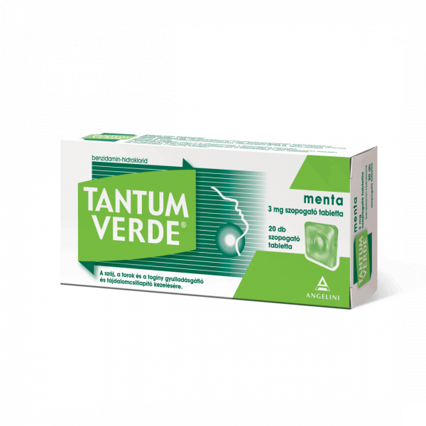 Tantum Verde menta 3 mg szopogató tabletta, 20 db