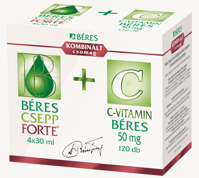 Béres Csepp Forte belsőleges oldatos cseppek + C-vitamin Béres 50 mg tabletta 