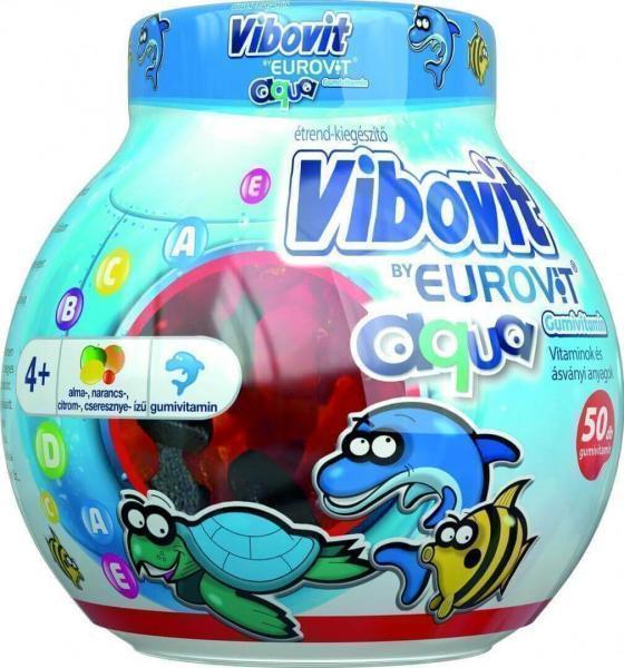Vibovit By Eurovit Aqua Gumivitamin Vitaminokat és ásványi anyagokat tartalmazó étrend-kiegészítő 50x