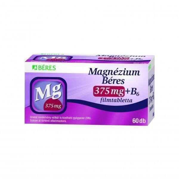 Magnézium Béres 375 mg + B6 filmtabletta 60 db