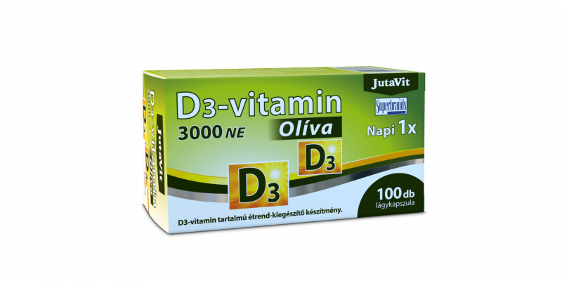 JutaVit D3 vitamin 3000NE Olíva lágykapszula 100db