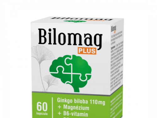 Bilomag PLUS 110 mg Ginkgo biloba kivonatot tartalmazó étrend-kiegészítő kapszula magnéziummal és vitaminokkal 60x