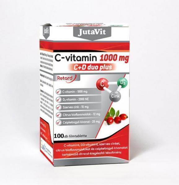 JutaVit C-vitamin 1000mg C+D DUO Plus 100x 