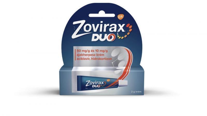 Zovirax Duo 50 mg/g és 10 mg/g ajakherpesz krém, 2 g