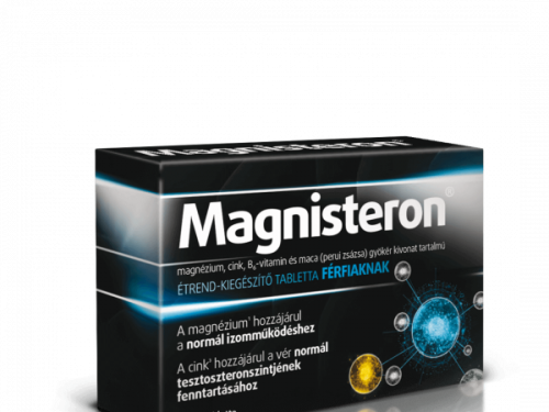 Magnisteron magnézium, cink, B6-vitamin és maca (perui zsázsa) gyökér kivonat tartalmú étrend-kiegészítő tabletta férfiaknak, 30 db