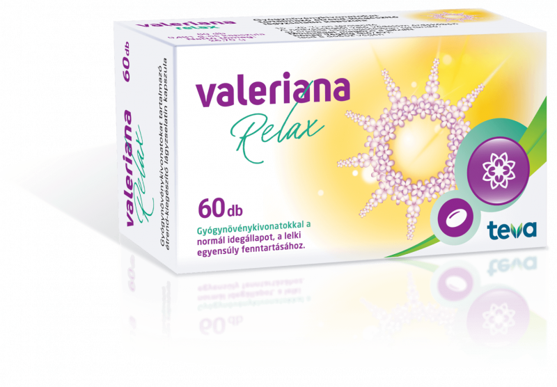 Valeriana Relax gyógynövénykivonatokat tartalmazó étrend-kiegészítő lágyzselatin kapszula 60x