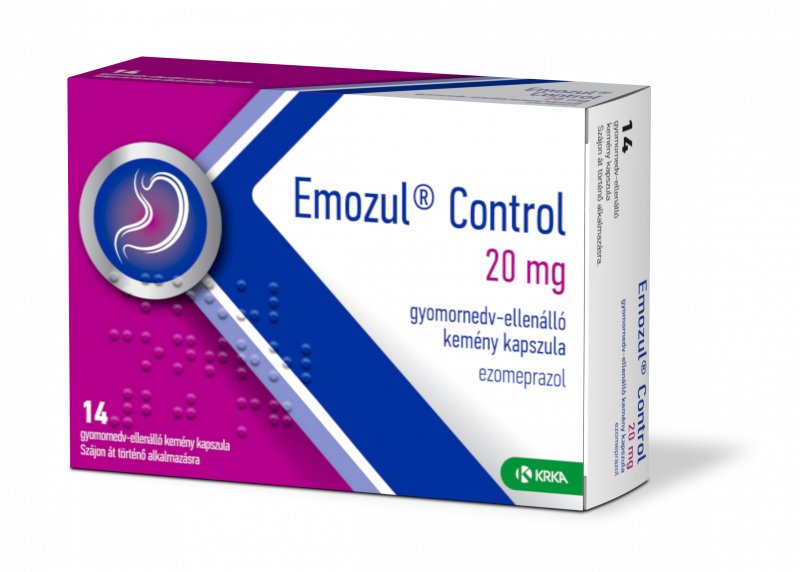 Emozul Control 20 mg gyomornedv-ellenálló kemény kapszula 14x