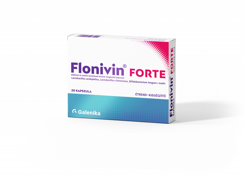 Flonivin® FORTE élőflórát és inulint tartalmazó étrend-kiegészítő kapszula, 20 db