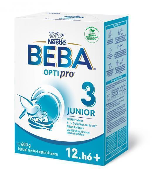 BEBA Optipro 3 Junior tejalapú anyatej-kiegészítő tápszer 12. hó+ 600 g