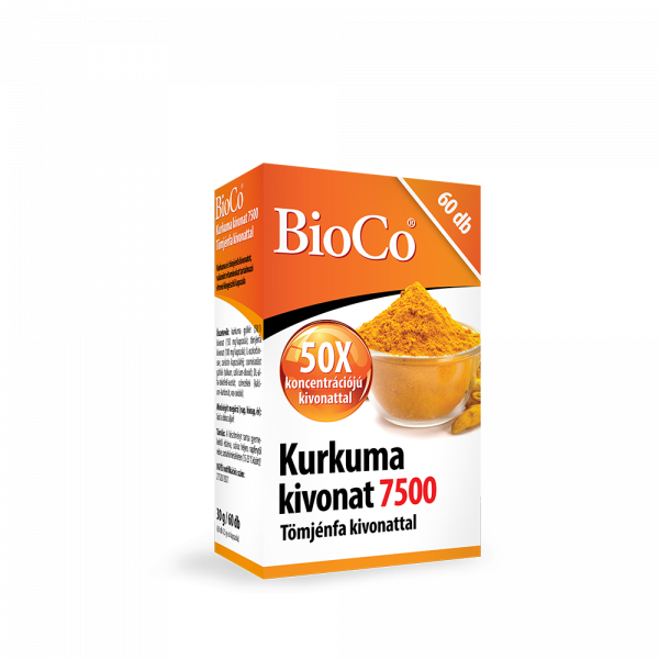 BioCo Kurkuma kivonat 7500 Tömjénfa kivonattal 60 db kapszula