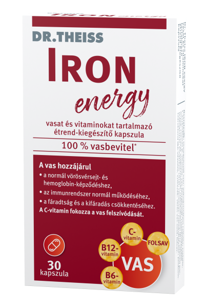 Dr. Theiss IRON energy vasat és vitaminokat tartalmazó étrend-kiegészítő kapszula 30 db